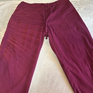 Burgundy Drawstring Scrub Pants